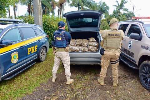 PRF e PMSC prendem homem com skunk após perseguição no litoral sul de Santa Catarina