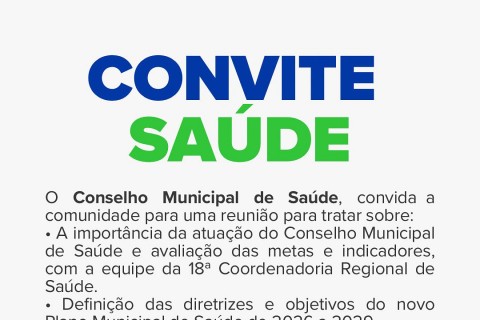 Conselho Municipal de Saúde de Três Cachoeiras faz reunião dia 3 de julho