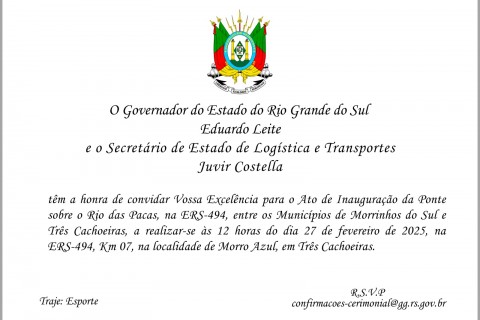 Governo do RS inaugura nova ponte na ERS-494 após um ano de espera
