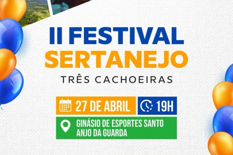 II Festival Sertanejo faz parte da programação de aniversário de Três Cachoeiras