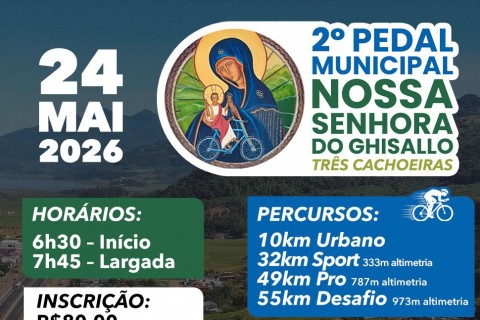 2º Pedal Nossa Senhora do Ghisallo será realizado dia 24 de maio em Três Cachoeiras