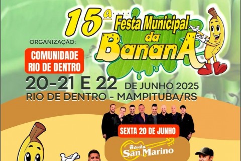 Câmara Municipal convida para a 15ª Festa da Banana em Mampituba