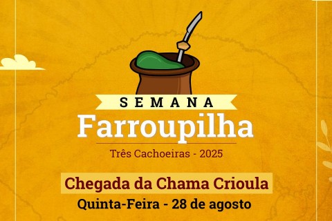 Três Cachoeiras recebe a Chama Crioula no dia 28 de agosto