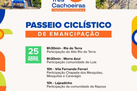 Três Cachoeiras celebra 38 anos com programação especial de 11 dias