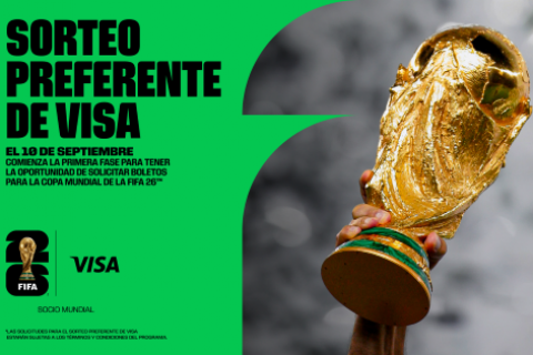 A primeira fase de vendas de ingressos para a Copa do Mundo FIFA™ 2026 começa com a inscrição na loteria de pré-venda Visa.